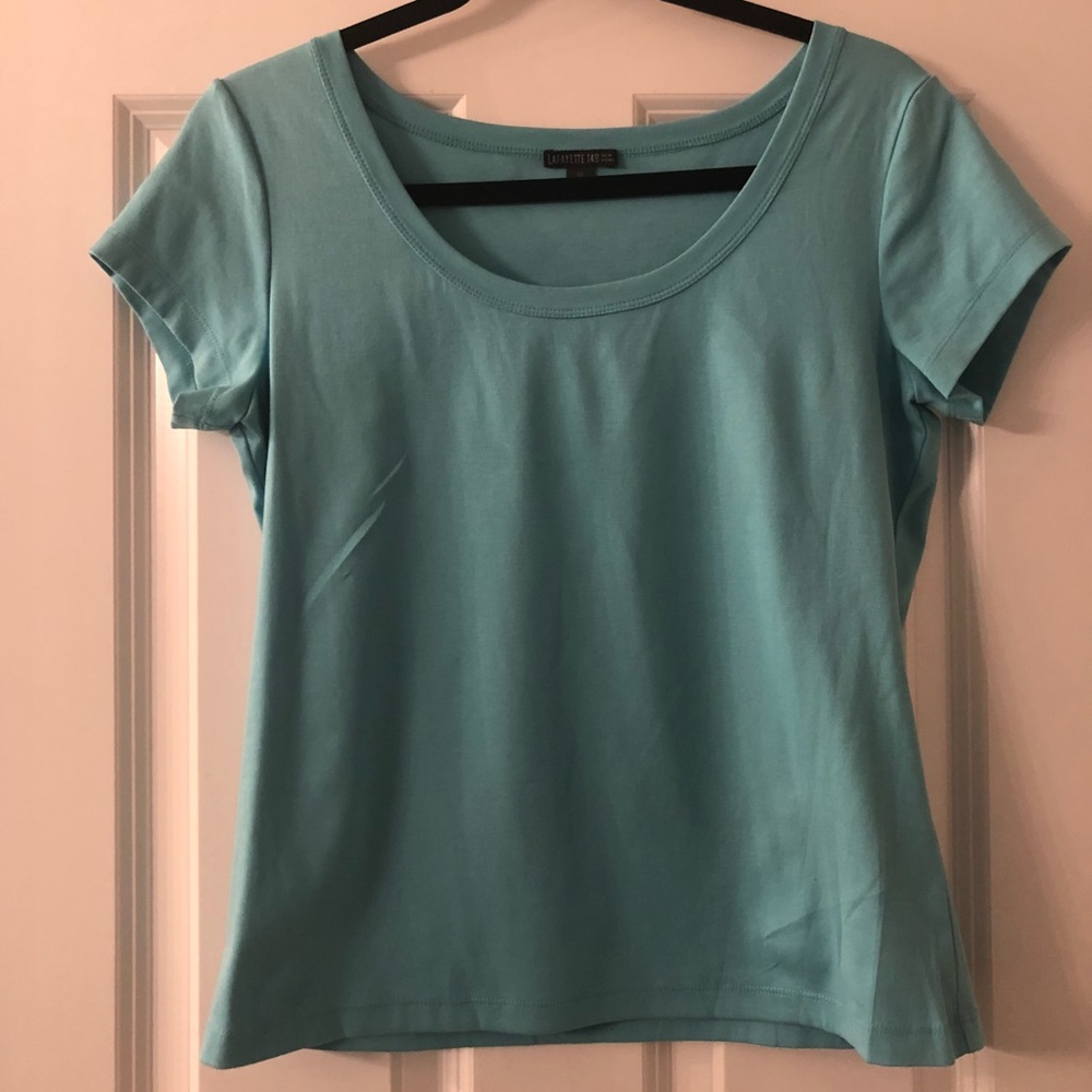 Lafayette 148 light blue crew neck